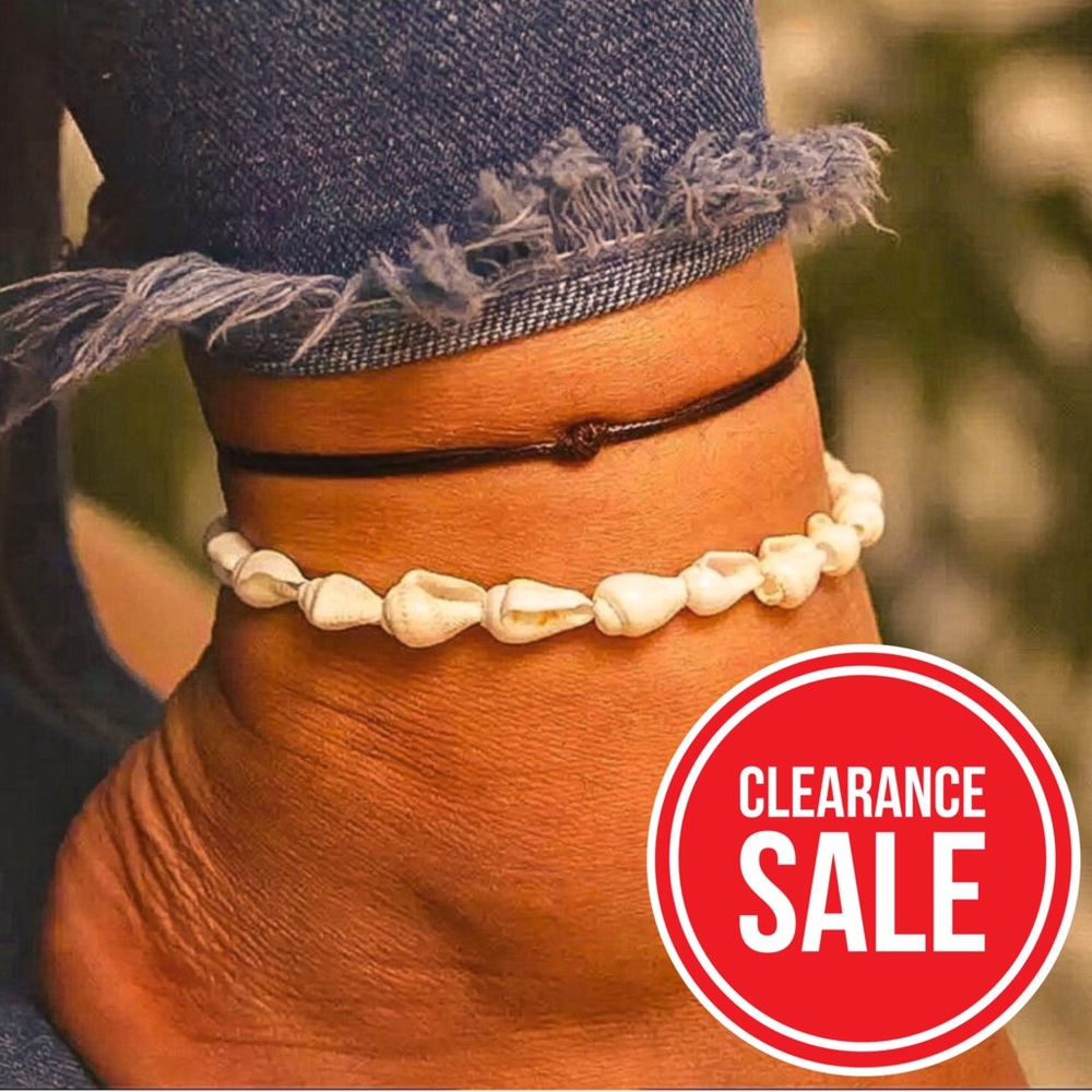 🔴𝟱/$𝟭𝟱🔴𝗖𝗟𝗘𝗔𝗥𝗔𝗡𝗖𝗘 Seashell Anklet NEW - Picture 1 of 10